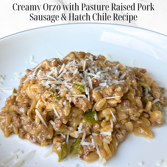 Creamy Orzo with Pasture Raised Pork Sausage & Hatch Chile Recipe