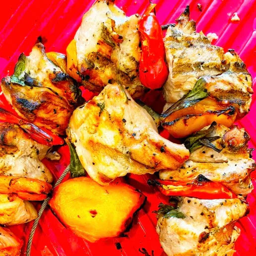 Pasture Raised Chicken Kabob Recipe with Tarragon and Bell Peppers