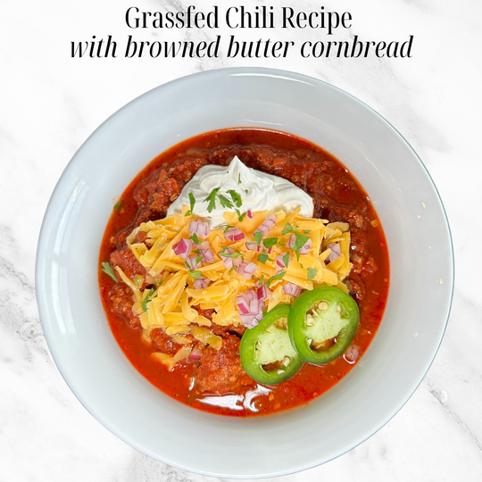 Grassfed Chili with Browned Butter Cornbread