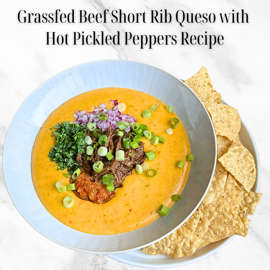 Grassfed Beef Short Rib Queso with Hot Pickled Peppers Recipe