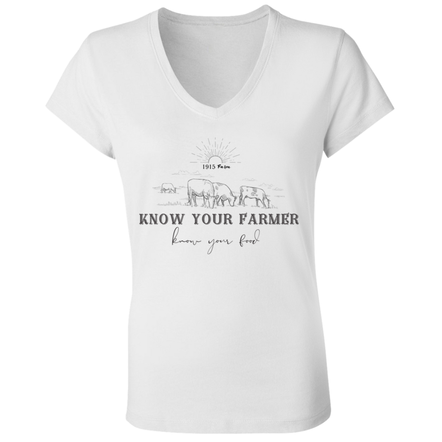 1915 Farm Know Your Farmer Women's V-Neck T-Shirt