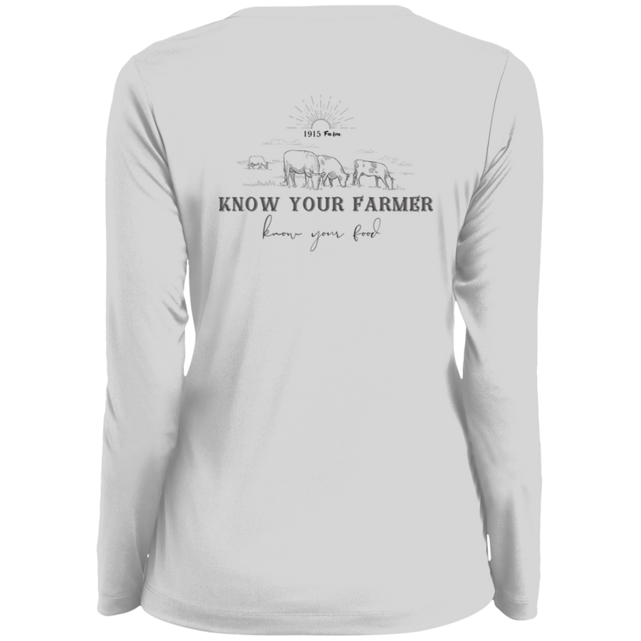 1915 Farm Know Your Farmer V-Neck Long Sleeve Shirt