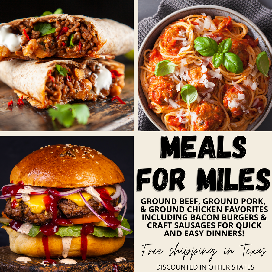 Meals for Miles – Ground Beef, Ground Chicken, & Ground Pork Variety
